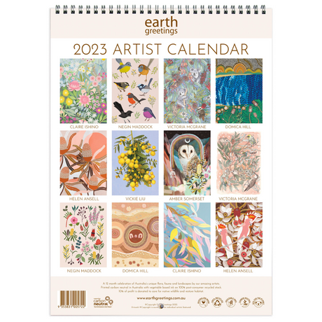 Earth Greetings Artist Calendar 2023