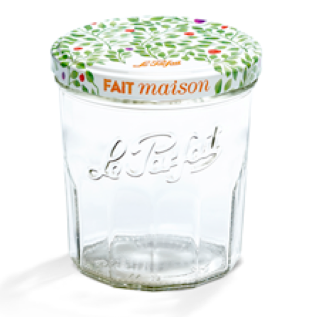 french le parfait jam jar with floral lid