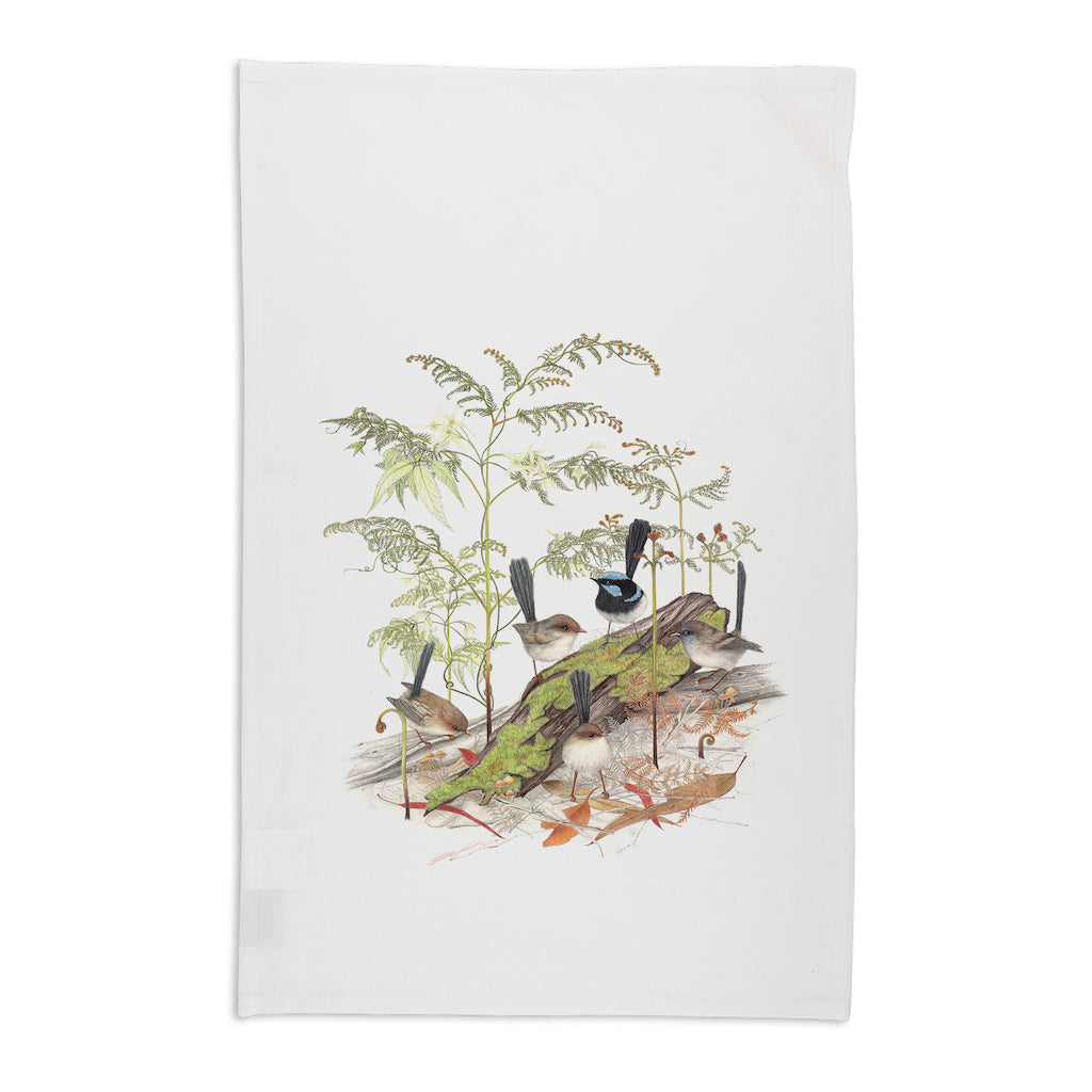 Linen Press Tea Towel White Meg Wells (Organic Cotton) Teros