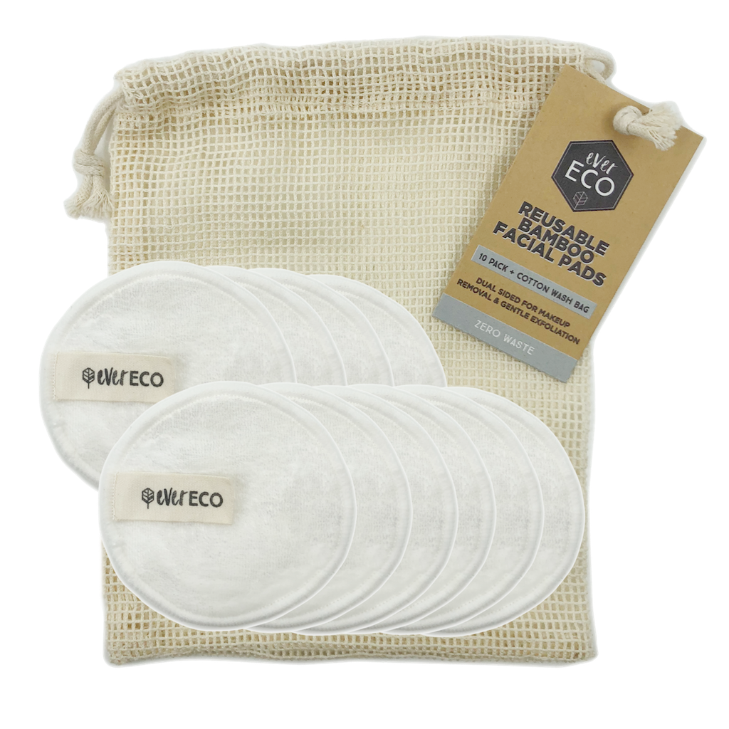 Ever Eco Reusable Bamboo Facial Pads with Washing Bag (10 Pack) Teros
